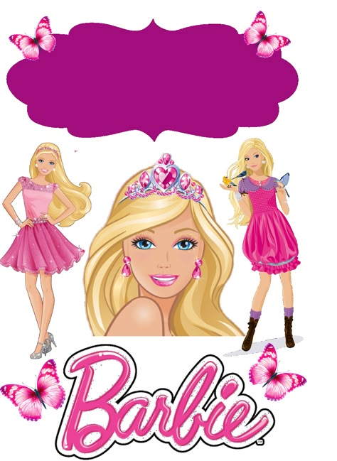 Barbie Toppers Printable, Barbie Printables Cake Topper, Barbie Pictures Image, Barbie Cake Topper Printable, Barbie Topper, Barbie Cake Topper, Topper Barbie, Topper Kue, Baby Reveal Cakes