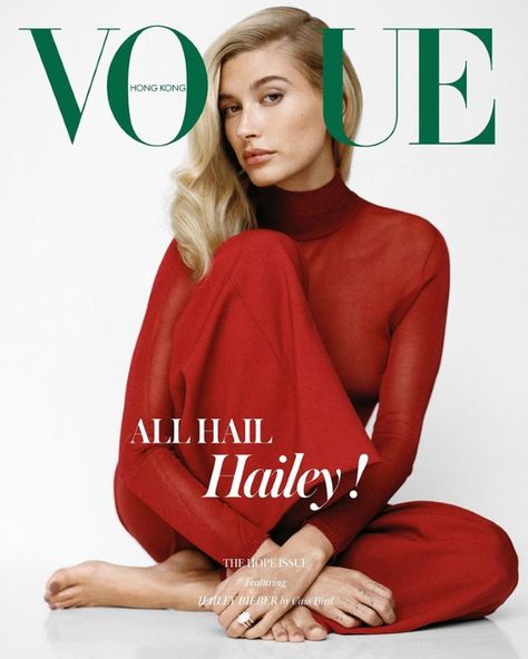 Hailey Baldwin Vogue, Vogue Hong Kong, Hailey Bieber Outfits, Vogue Magazine Covers, Mode Chanel, High Fashion Photography, Fashion Magazine Cover, Fashion Cover, Vogue Covers