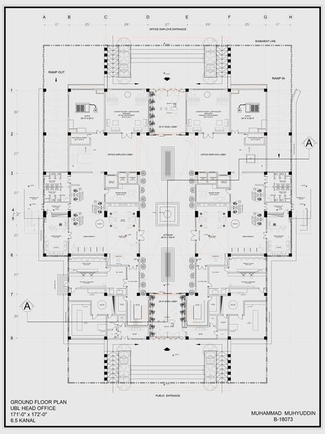 Bank square ground floor plan Bank Design Architecture Plan, Bank Plan Architecture Projects, Bank Floor Plan, Commercial Building Plans, Floor Plan With Dimensions, Bank Design, Banks Building, College Planning, Building Plans House