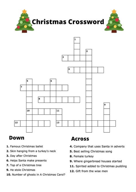 Christmas Crosswords, Games At Christmas, Christmas Activity Worksheets, Christmas Puzzles Printables, Christmas Crossword Puzzles, Christmas Crossword, Christmas Puzzles, Whimsical Diy, Christmas Worksheets