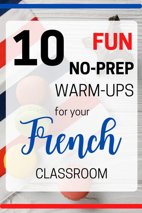 These fun French class games are great for warm-ups and getting your students ready for an awesome lesson! #frenchteacher #frenchlanguage #frenchgames #funwithfrench #teachersfollowteachers #teacherblog #teachersofinstagram #teachersofthegram #teachergram #teachingideas #teacher #education #educator #languageteaching #languageteacher French Tutoring Ideas, French Games Classroom Activities, French Lessons For Kids, Core French Activities, French Games For Kids, French Club Ideas, French Preschool Activities, French Learning Games, Teaching French Immersion