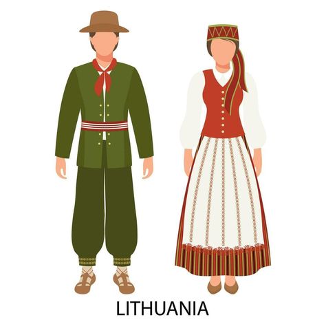 Lithuanian Drawings, Lithuania Traditional Clothing, Lithuanian Traditional Clothing, Lithuanian Culture Clothing, Latvia Traditional Clothing, Lithuanian Clothing, Latvian Folk Costume, Polish Lithuanian Commonwealth, Culture Clothing