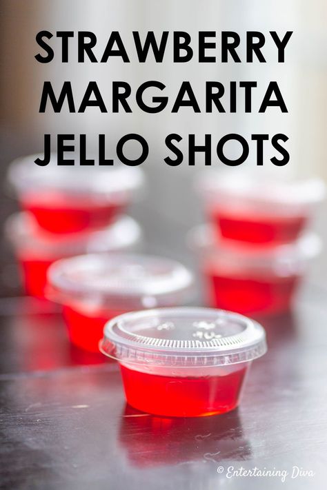 Margarita Jello Shots Recipe, Easy Strawberry Margarita, Tequila Jello Shots, Strawberry Margarita Jello Shots, Margarita Jello Shots, Margarita Jello, Best Jello Shots, Jello Shots Recipe, Halloween Jello Shots