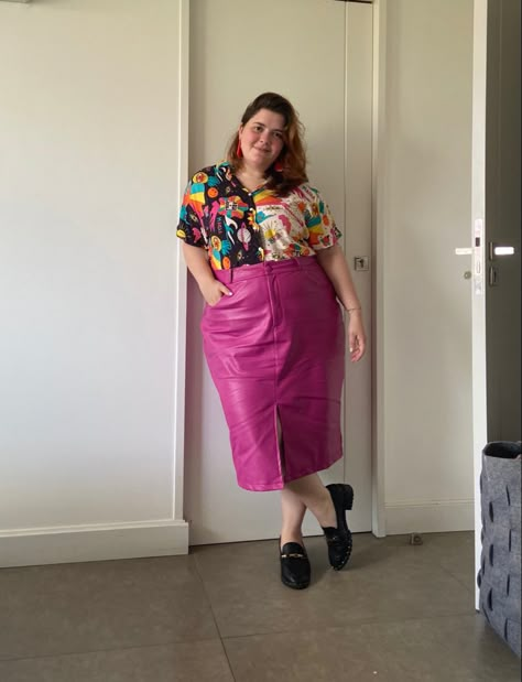 Bold Plus Size Outfits, Curvy Maximalist Style, Plus Size Creative Outfits, Plus Size Eccentric Fashion, Bold Plus Size Fashion, Maximalist Plus Size Fashion, Plus Size Funky Fashion, Dopamine Dressing Plus Size, Plus Size Maximalist Fashion