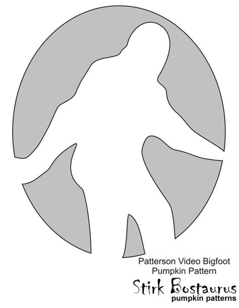 sasquatch pumpkin template | Bigfoot Pumpkin Carving Pattern by ... | Yeti's, Bigfoot, Sasquatch ... Bigfoot Pumpkin Carving Stencil, Sasquatch Pumpkin Carving, Bigfoot Pumpkin Carving, Alien Pumpkin Carving Ideas, Bigfoot Crafts, Alien Pumpkin, Bigfoot Party, Pumpkin Carving Pattern, Pumpkin Stencils Free