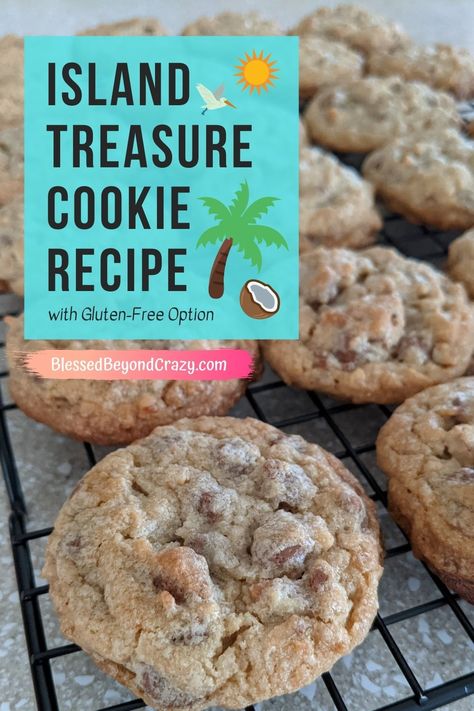 Island Cookies Recipe, Island Cookies, Gluten Free Brands, Best Holiday Cookies, Unsweetened Coconut, Milk Chocolate Chips, Gluten Free Cookies, Toasted Coconut, Pinterest Recipes