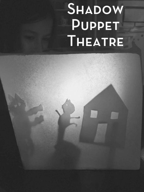 Shadow Puppet Theatre - Three Little Pigs! Theatre For Kids, Shadow Puppet Theater, Theatre Crafts, Recycled Crafts Kids, Shadow Theatre, Screen Free Activities, Kids At Home, Puppet Theater, Drawing Activities