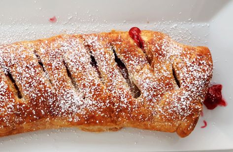 This cherry strudel recipe using puff pastry is perfect for busy weeknights or lazy weekend afternoons. Let's get baking! Cherry Strudel Recipe Phyllo Dough, Puff Pastry Cherry Pie Filling, Cherry Puff Pastry Dessert, Cherry Puff Pastry Recipes, Cherry Turnovers With Puff Pastry, Cherry Strudel Recipe, Easy Pastry Desserts, Recipe Using Puff Pastry, Cherry Puff Pastry