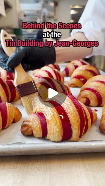 23K views · 1K likes | John Friia | All About NYC on Instagram: "Let’s roll into the kitchen at the @tinbuilding to see how they make one of their most popular pastries…the Raspberry Creme Croissant.   They make hundreds of them every week and are filled with vanilla crème and raspberry jam. Some have even called these the best croissants in the world.   📍96 South Street  …….. ……. …… …… …. #nyc #newyorkcity #nyceats #nycfood #nycrestaurants #jeangeorges #tinbuilding #lowermanhattan #nyctravel #nyclife #nyctour #behindthescenes #inthekitchen #croissant #discovernyc #iloveny #welovenyc #bts #baking #tasty" Croissant Ideas Desserts, Croissant Recipe Stuffed, Croissants Recipe Stuffed, Raspberry Croissant Recipe, Raspberry Croissant, Filled Croissants, French Croissant, South Street, Croissant Recipe