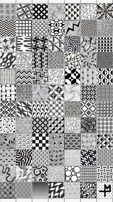 #zentangle #patterns #blackandwhite #black #white #tiles #wallpaper Black White Tiles, Zentangle Tiles, Tiles Wallpaper, White Tiles, Zentangle Patterns, Zentangle Art, Your Aesthetic, Pattern Art, Art Journal