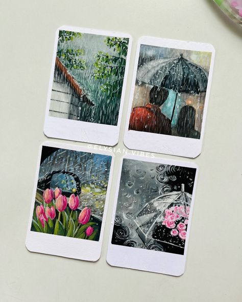 4of6 Rain aesthetics 🌸🫧🫶🏻 DM to purchase/ customisation. [rain, artwork, monsoon, painting, explore, acrylic painting, gouache, illustration] #aesthetic #rain #paintings #acrylicpainting #artistsoninstagram #couple #love #artworks Monsoon Painting, Watercolor Art Couple, Paintings Gouache, Mini Canvas Watercolor Paintings, Art Love Couple Paint, Painting Couple, How To Paint Rain, Rain Painting Acrylic, Rain Drawing