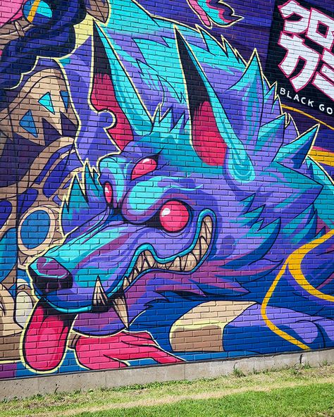 Artscape Saga 2019 on Behance Graffiti Art Ideas, Chinese Graffiti, Graffiti Dragon, Graffiti Animals, Arte Do Kawaii, Gothenburg Sweden, Graffiti Artwork, Graffiti Style Art, Graffiti Murals