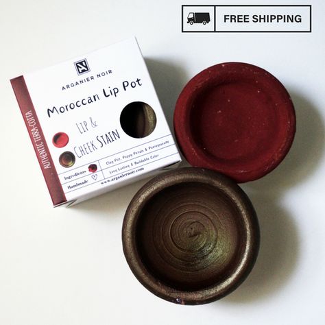 Moroccan Terracotta, Makeup Pots, Poppy Petals, Ruby Red Color, Cheek Stain, Organic Argan Oil, Brick Colors, Terracotta Pot, Lip Colour