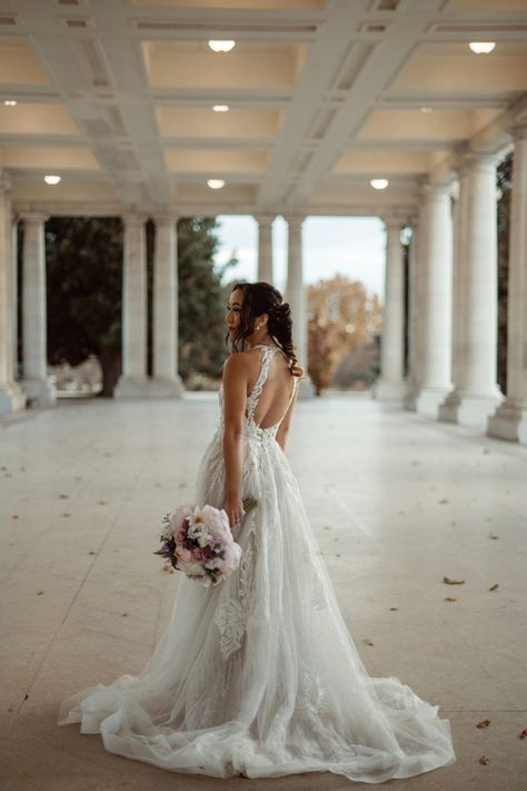 Photo of bride in her wedding dress at Cheesman Park in Denver. Winter Park Colorado Wedding, Pavillion Wedding, Estes Park Colorado Wedding Venues, Intimate Mountain Wedding Colorado, Boettcher Mansion Wedding Colorado, Denver Wedding Photography, Colorado Weddings, Arizona Wedding, Front End