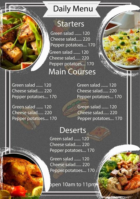 i will design menu card for your resturant English Typography, Food Truck Business Plan, Menu Card Design, Truck Business, Food Truck Business, Dining Menu, Social Media Ads, Visiting Card Design, Visiting Card