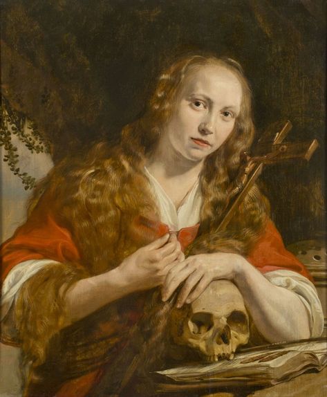 Jan de Bray, The Penitent Magdalen, ca. 1670's | Private Collection Penitent Magdalene, Books And Art, Dark Cave, Gospel Of Luke, Paul Rubens, Maria Magdalena, Dutch Golden Age, Peter Paul Rubens, Mary Magdalene