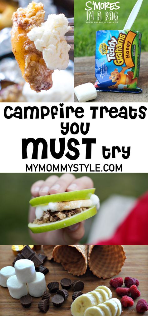 Yummy Campfire Treats to make while camping Fun Camping Meals, Camping Snacks, Treats To Make, Raspberry Leaf Tea, Fruity Desserts, Baby Massage, Chocolate Filling, Foods To Avoid, Camping Food