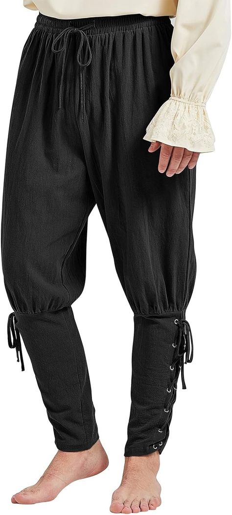 Amazon.com: Men’s Pirate Pants Renaissance Pants Medieval Viking Navigator Ankle Banded Pants Halloween Costume Cosplay with Drawstrings Black 2XL : Clothing, Shoes & Jewelry Goth Concert Outfit, Jafar Costume, Goth Concert, Viking Pants, Steampunk Halloween Costumes, Pirate Pants, Medieval Pants, Goth Skirt, Steampunk Halloween