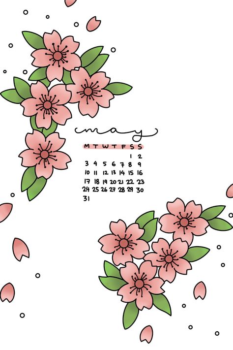 Cherry Blossom Bullet Journal, Kalender Aesthetic, Bullet Journal May, Project Cover Page, January Bullet Journal, Organization Bullet Journal, Habit Tracker Bullet Journal, Creating A Bullet Journal, Bullet Journal Paper