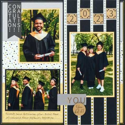 Year Scrapbook, School Scrapbook Layouts, Graduation Scrapbook, Scrapbook Design Layout, Scrapbook Pictures, Creative Memories Scrapbooking, School Scrapbook, Graduation Ideas, Scrapbook Sketches