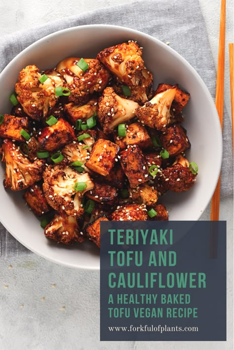 Healthy Tofu Dinner, Dinner Recipes Tofu, Cauliflower Meal Prep, Tofu Teriyaki, Vegan Teriyaki, Meal Prep Lunch, Vegan Protein Recipes, Teriyaki Tofu, Quick Lunch Recipes