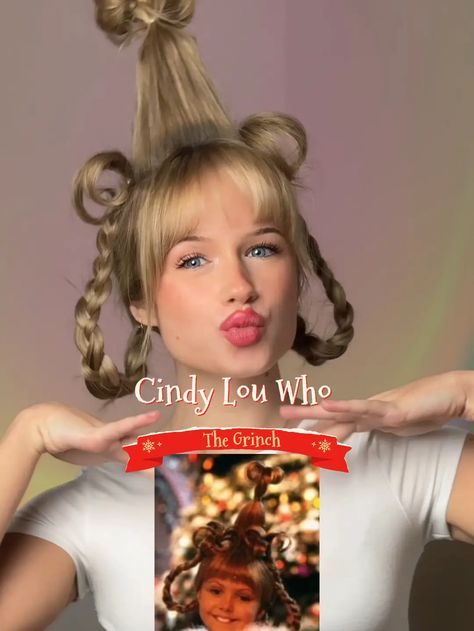 CINDY LOU WHO HAIRSTYLE | Video published by brianabappert | Lemon8 Cindy Loo Hoo Hair, Cindy Lou Hair Tutorial, How To Do Cindy Lou Who Hair, Cindy Lue Who Costume, Cindy Lou Who Hairstyle Diy, Diy Cindy Lou Who Hair, Cindy Loo Hoo, Cindy Lou Who Hair Tutorial, Cindy Lou Hair