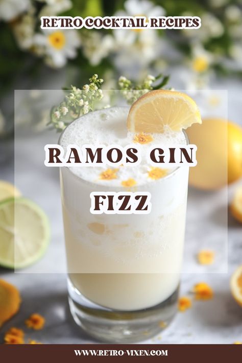 🍸✨ Indulge in the creamy elegance of our Retro Ramos Gin Fizz Recipe! 🌿✨ This iconic New Orleans cocktail is a luscious blend of gin, fresh lemon juice, lime juice, simple syrup, heavy cream, egg white, orange flower water, and a splash of soda water. The Ramos Gin Fizz is renowned for its frothy texture and delightful citrus notes, making it a perfect choice for brunch or any sophisticated gathering. Serve it in a tall glass and garnish with a lemon twist for an extra touch of vintage charm. Elevate your cocktail game with this timeless classic. Cheers to the perfect Ramos Gin Fizz! 🥂🍋 #RamosGinFizz #RetroCocktails #ClassicDrinks #CocktailHour #TimelessElegance #VintageVibes #RetroCocktailRecipes #GinCocktails Heavy Cream Recipes, Gin Fizz Recipe, Ramos Gin Fizz, 1960s Tv Shows, Lemon Twist, Retro Cocktail, Gin Fizz, Soda Water, Kids Tv Shows