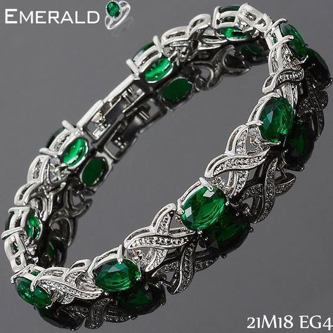 Emerald Tennis Bracelet, Bridal Diamond Jewellery, Emerald Jewelry, Fine Jewelry Collection, Green Emerald, Online Jewelry Store, Stylish Jewelry, Gemstone Bracelets, Bracelet Jewelry