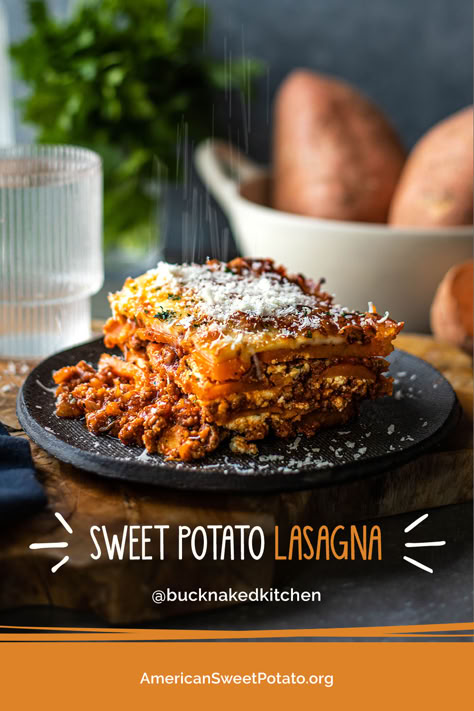 Experience the wholesome goodness of Sweet Potato Lasagna by @bucknakedkitchen. A heartwarming dish that will surely satisfy your cravings. Potato Lasagna Recipe, Sweet Potato Lasagna Recipe, Lasagna Ideas, Sweet Potato Lasagna, Gut Food, Potato Lasagna, Lasagna Recipes, Sweet Potato Slices, Vegan Lasagna