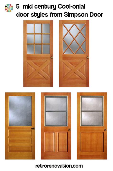 front doors for homes | Colonial style front doors for mid century houses — Five styles ... Midcentury Modern Front Door, Mid Century Houses, Mid Century Doors, Mid Century Colonial, Front Door Hardware, Front Door Styles, Black Interior Doors, Modern Front Door, Front Door Handles