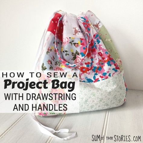 How to make the easiest reusable fabric Christmas gift bags — Sum of their Stories Craft Blog Easy Drawstring Bag, Fabric Stash Buster, Simple Sewing Tutorial, Sustainable Gift Wrap, Serger Sewing, Simple Bride, Reusable Gift Bags, Vintage Handkerchiefs, Patchwork Bags