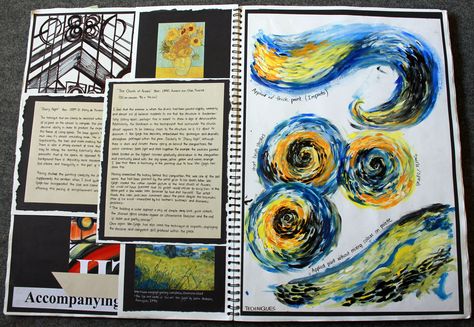 UNIT 3 Personal Study Van Gogh Sketchbook, Van Gogh Artist Study, Van Gogh Gcse Art, Essay Design, Van Gogh Artist Research Page, Van Gogh Gcse Sketchbook, Art Visual Diary, Visual Diary Ideas, Art Folio