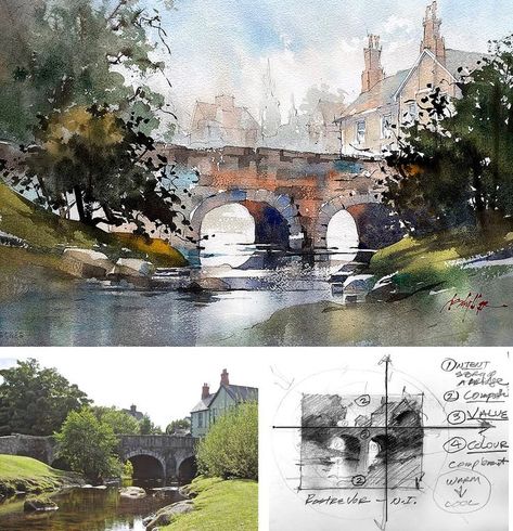 Schaller Watercolor, Thomas W Schaller, Teaching Painting, Architecture Watercolor, Thomas Schaller, Artist Ideas, Art Tutorials Watercolor, Watercolour Landscape, Landscape Sketch