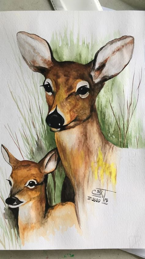 Deer Art Painting, Deer Painting Acrylic, Mexican Pictures, Boho Art Drawings, Nature Art Drawings, Deer Painting, Modern Art Paintings Abstract, Beautiful Art Paintings, Canvas Painting Designs