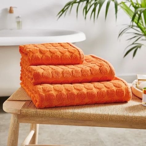 Orange Towels Bathroom, Orange Bath Towels, Orange Towels, Orange Bathrooms, Bathroom Towels, Bath Towels, Bath, Orange