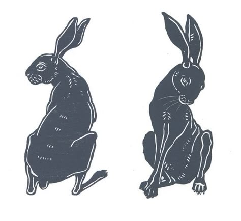 Bunny Tattoos, Clever Tattoos, Watership Down, Rabbit Tattoos, Lino Printing, Linocut Art, Rabbit Art, Bunny Art, Lino Print