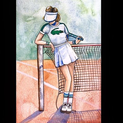 Tennis Sketch Drawings, Tennis Drawing Art, Tennis Sketch, Tennis Drawing, Sports Drawing, Superhero Pop Art, Australian Open Tennis, Tennis Pictures, Tennis Art