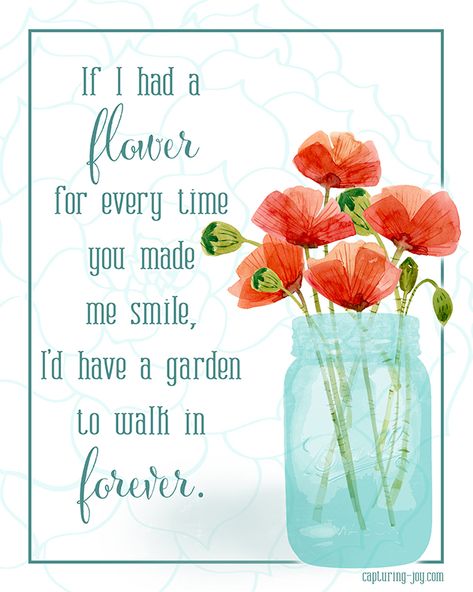 If I had a flower for every time you made me smile, I'd have a garden to walk in forever. Cinnamon Stick Candle, Made Me Smile, Diy Raised Garden, Raised Garden Beds Diy, Garden Quotes, Beach Diy, Trendy Flowers, Flower Quotes, Nature Themed