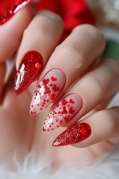 Photo valentines day nail art photos wit... | Premium Photo #Freepik #photo Valentine's Nail Art, Nail Valentines Day, Pastel Goth Nails, Valentines Day Nails Ideas, Valentines Nails Designs, Valentines Nail Art, Photo Valentines, Valentines Day Nail Art, Valentines Day Nail