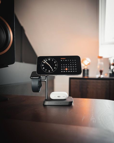 Spotted the ultimate charging station on Amar's desk! 🙌 The sleek 4-in-1 MagSafe + Watch Wireless Charging Station is here to keep all your devices powered up and organized. 💼🔋 💭 No more cable clutter, just pure convenience 📸 @by.amarmuric #zens #empoweringfreedom #wirelesscharging #wirelesscharger #desksetup #homeoffice #homeofficegoals #desksetupideas #cleandesk #magsafe #applewatch #airpods #iphone Zen Desk, Airpods Iphone, Mom Gift Guide, Apple Charger, Clean Desk, Apple Watch Charger, Wireless Charging Station, Samsung Charger, Iphone Watch