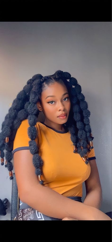 Bubble Ponytail Locs, Poodlepuffs Hairstyle, Poodle Puffs Hairstyle Black Women, Two Afro Puff Hairstyles, Poodle Puff Braids, Pom Pom Hairstyle, Poodle Puffs Hairstyle, Skye Jackson, Puffy Hairstyles