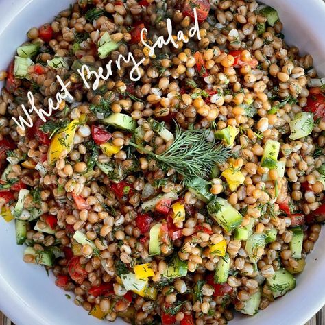 Wheatberry Salad Recipes, Cold Grain Salads, Red Wheat Berry Recipes, Wheat Berries Recipe, Wheat Salad Recipes, Wheatberry Recipes, Wheat Berry Salad Recipes, Wheatberry Salad, Wheat Berry Recipes