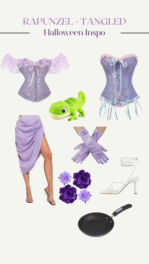 Repunzal Tangled Halloween Costume, Easy Cosplay Ideas Women Disney, Rapunzel Tangled Costume, Repunzle Costume Idea, Rapunzel Outfit Ideas, Rapunzel Costume Women, Tangled Rapunzel Costume, Easy Costumes Women, Rapunzel Halloween Costume