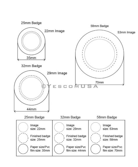 Button Template, Button Press Ideas, Button Technical Drawing, Button Maker Template, Button Badge Packaging, Vinyl Board, Button Pins, Buttons Pinback