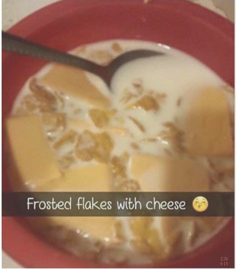 This confounding cereal decision. 19 Of The Most Upsetting Food Photos You'll Ever See Disgusting Food Combinations, Wierd Food Combinations, Cursed Food, Disgusting Food, Weird Snacks, Food Combinations, Gross Food, Cheese Food, Food Memes