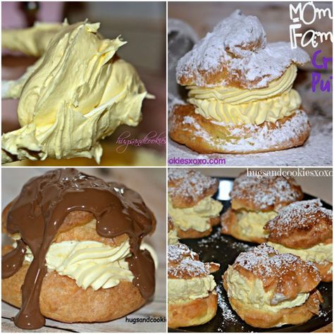 MY MOM'S FAMOUS CREAM PUFFS! Christmas Cream Puffs, Vanilla Cream Puffs, Hugs Cookies, Cream Puff Dessert, Xo Print, Puff Dessert, Cream Puff Recipe, Stick Butter, Puff Recipe