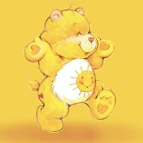 Adults - Care Bears Yellow Care Bear, Sunshine Bear, Care Bear Cousins, Vintage Care Bears, Care Bears Vintage, Funshine Bear, Care Bears Cousins, Bear Family, 80s Cartoons