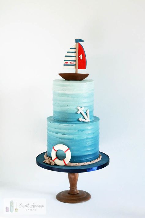 Nautical Birthday Cakes, Sailor Cake, Boat Cake, Boys First Birthday Cake, Buttercream Birthday Cake, Baby Boy Birthday Cake, Nautical Cake, Baby First Birthday Cake, Nautical Birthday