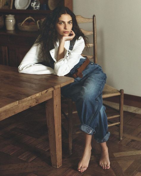 Ralph Lauren Fashion Woman, Ralph Lauren 90s Campaign, Vintage Ralph Lauren Outfit, Ralph Lauren Denim Shirt Outfit, Vintage Denim Outfits, Ralph Lauren Fall Outfits, Ralph Lauren Women Aesthetic, Ralph Lauren Fall Aesthetic, French Country Outfit