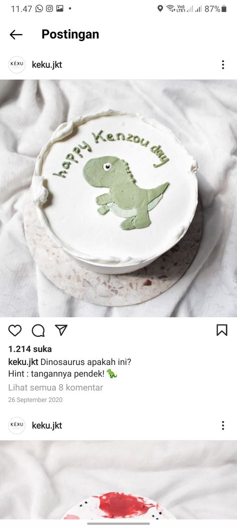 Bento Cake Dino, Bentos Cake, Lunchbox Cake, Baby Boy Birthday Cake, Cake Friends, Dino Cake, Korean Cake, Mini Cakes Birthday, Baby Boy Birthday